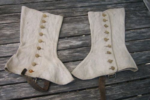 Ancienne paire guêtre en - ancienne,